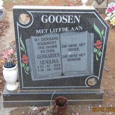 GOOSEN Gerhardus Arnoldus 1923-1999
