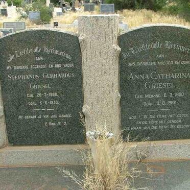 GRIESEL Stephanus Gerhardus 1888-1950 &amp; Anna Catharina MEIRING 1890-1962