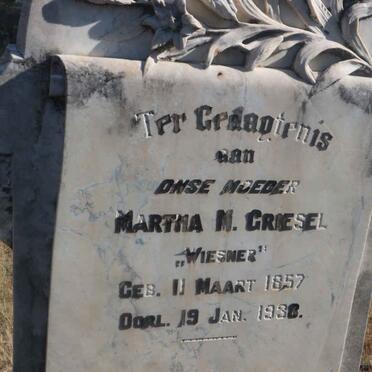 GRIESEL J.J.E. 1850-1924 &amp; Martha M. WIESNER 1857-1938