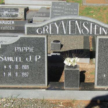 GREYVENSTEIN Samuel J. P. 1909-1997 &amp; Sarah C. VAN PLETZEN 1916-2008