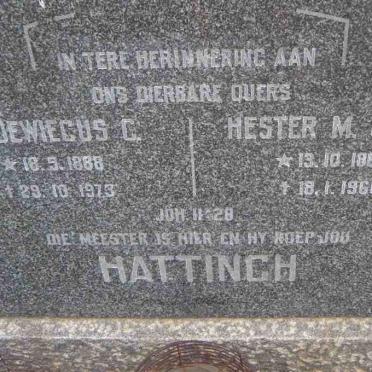 HATTINGH Lodewiecus C. 1888-1973 &amp; Hester M. GEYER 1887-1960