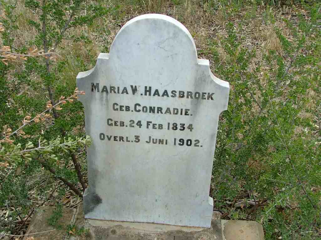 HAASBROEK Maria W. nee CONRADIE 1834-1902