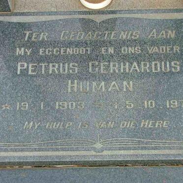 HUMAN Petrus Gerhardus 1903-1977
