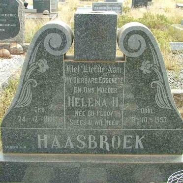 HAASBROEK Helena H. nee DU PLOOY 1909-1953