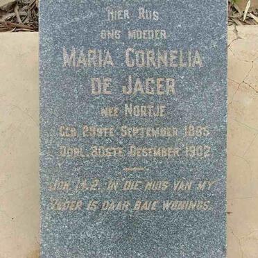 JAGER Maria Cornelia, de nee NORTJE 1865 -1902