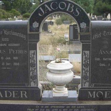 JACOBS Jacobus Petrus 1881-1956 &amp; Anna Maria HATTINGH 1887-1978