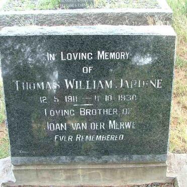 JARDINE Thomas William 1911-1930