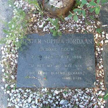 JORDAAN Hester Sophia nee LOUW 1928-1986