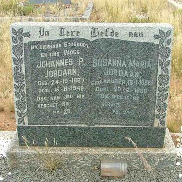 JORDAAN Johannes P. 1887-1949 &amp; Susanna Maria KRUGER 1896-1988