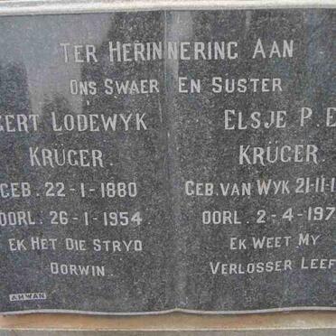 KRUGER Gert Lodewyk 1880-1954 &amp; Elsje P.E. VAN WYK 1890-1970