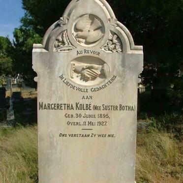 KOLBE Margeretha nee BOTHA 1895-1927