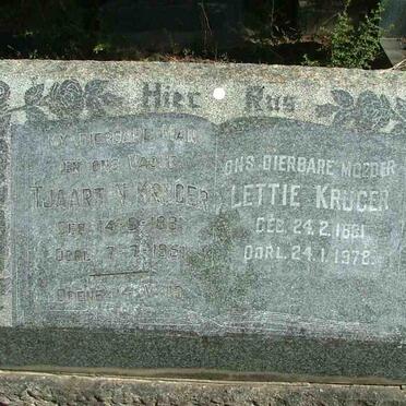 KRUGER Tjaart N. 1881-1951 &amp; Lettie KRUGER 1891-1978