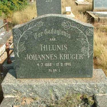KRUGER Theunis Johannes 1869-1945