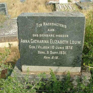 LOUW Anna Catharina Elizabeth nee VILJOEN 1875-1931