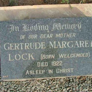 LOCK Gertrude Margaret nee WELGEMOED -1922