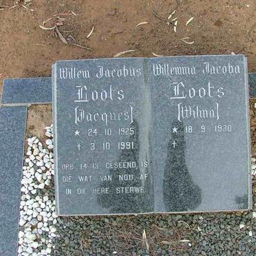 LOOTS Willem Jacobus 1925-1991 &amp; Willemina Jacoba 1930-