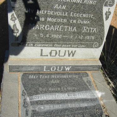 LOUW Gerhardus Cornelius 1917-2009 &amp; Margaretha 1922-1975