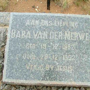 MERWE, van der 1952-1952