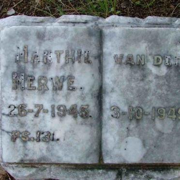 MERWE Marthie, van der 1945-1945
