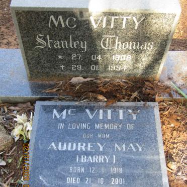 McVITTY Stanley Thomas 1908-1994 &amp; Audrey May BARRY 1918-2001 :: McVITTY Thomas William 1955-1998