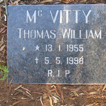 Mc VITTY Stanley Thomas 1908-1994 &amp; Audrey May BARRY 1918-2001 :: Mc VITTY Thomas William 1955-1998