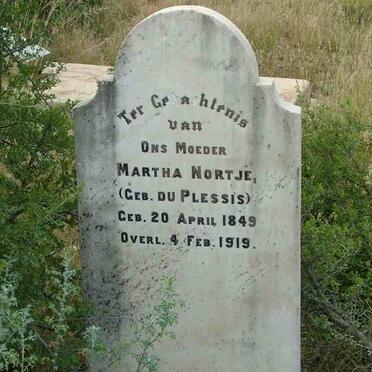 NORTJE Martha nee DU PLESSIS 1849-1919