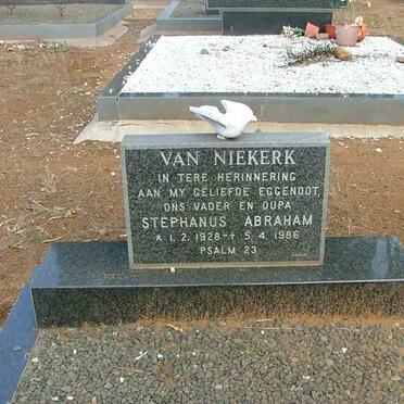 NIEKERK Stephanus Abraham, van 1928-1986
