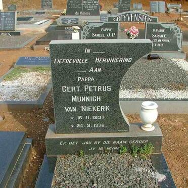 NIEKERK Gert Petrus Münnich, van 1937-1976