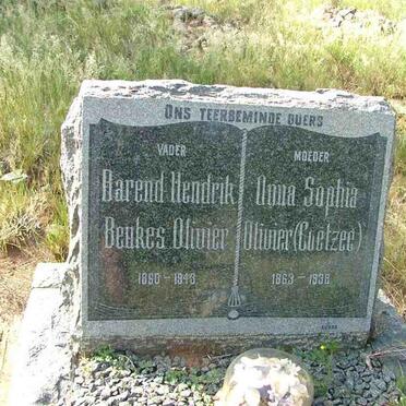 OLIVIER Barend Hendrik Beukes 1860-1943 &amp; Anna Sophia COETZEE 1863-1938