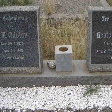 OLIVIER J.M. 1879-1948 &amp; Hester VAN TONDER 1883-1972