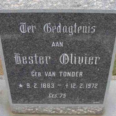 OLIVIER Hester nee VAN TONDER 1883-1972