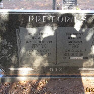 PRETORIUS Hendrik 1907-1997 &amp; Tienie SCHUTTE 1911-2002