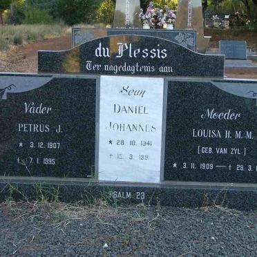 PLESSIS Petrus J., du 1907-1995 &amp; Louisa H.M.M. VAN ZYL 1909-1984 :: PLESSIS Daniel Johannes 1941-1991