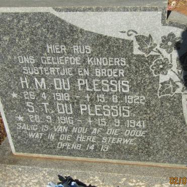 PLESSIS S.T., du 1916-1941 :: DU PLESSIS H.M. 1918-1922