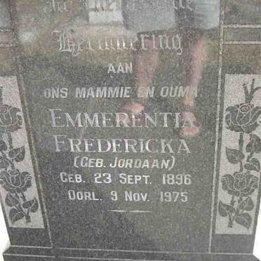 PLESSIS Emmerentia Fredericka, du nee JORDAAN 1896-1975