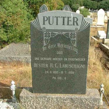 PUTTER Johannes Machiel 1880-1945 &amp; Hester H.C. LABUSCHAGNE 1893-1958