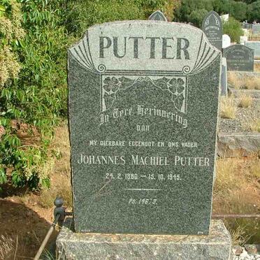 PUTTER Johannes Machiel 1880-1945