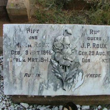 ROUX M.J.A. 1846-1941 &amp; J.P. 1842-1924