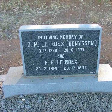 ROEX O.M., le nee DENYSSEN 1889-1977 :: LE ROEX F.E. 1914-1942