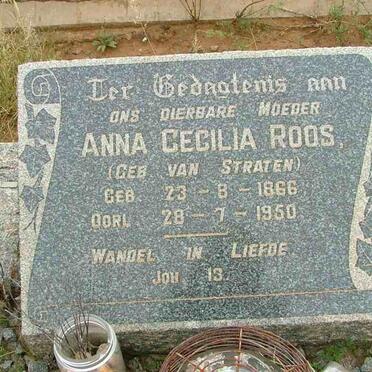 ROOS Anna Cecilia nee VAN STRATEN 1866-1950