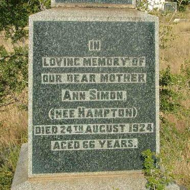 SIMON Ann nee HAMPTON -1924