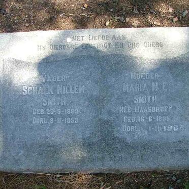 SMITH Schalk Willem 1883-1953 &amp; Martha W.F. HAASBROEK 1885-1965