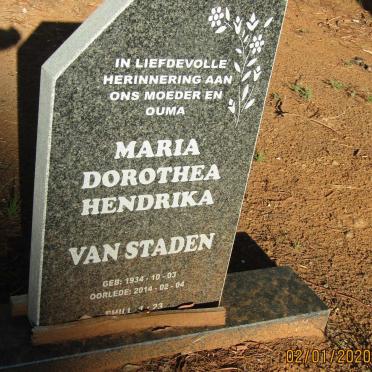STADEN Maria Dorothea Hendrika, van 1934-2014