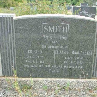 SMITH Richard 1878-1965 &amp; Elizabeth Margaretha 1883-1965