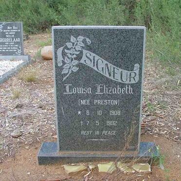 SIGNEUR Louisa Elizabeth nee PRESTON 1908-1992
