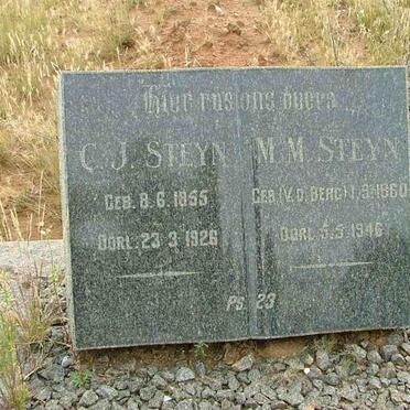 STEYN C.J. 1855-1926 &amp; M.M. V.D. BERG 1860-1946