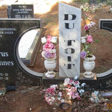 TOIT Petrus Johannes, du 1928-2011 &amp; Susanna Helena 1937-1999