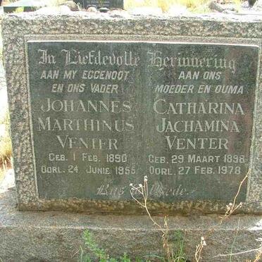 VENTER Johannes Marthinus 1890-1955 &amp; Catharina Jachamina 1898-1978