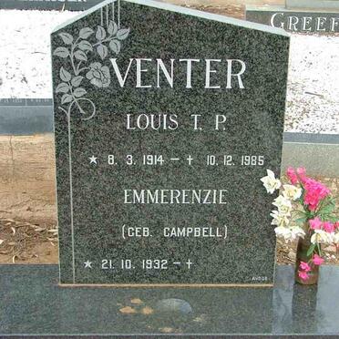 VENTER Louis T.P. 1914-1985 &amp; Emmerenzie CAMPBELL 1932-