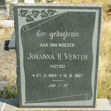 VENTER Johanna H. nee KOTZE 1884-1967